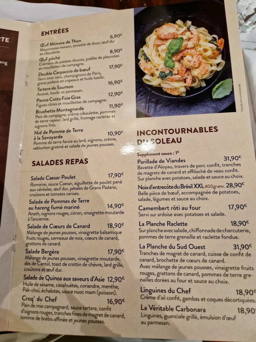 Menu Le Soleau - Restaurant - Villeneuve-Les-Beziers-4